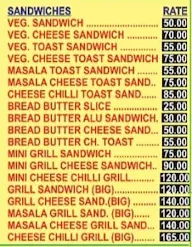 Sai Krupa Sandwich And Snacks Centre menu 1