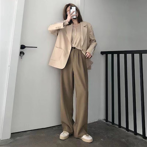 Title 4, High Waist Loose Casual Mopping Suit Pants, Str...