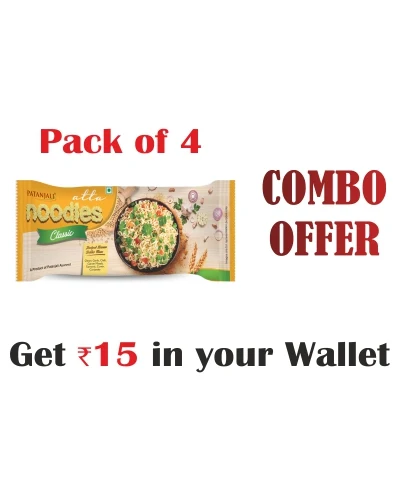 Patanjali Pack Of 4- Atta Noodles Classic 240 Gm- Rs 15 Off - 960 gm