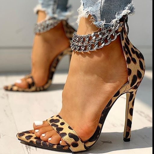 Title 4, New Leopard Print Womens High-Heeled Sandals