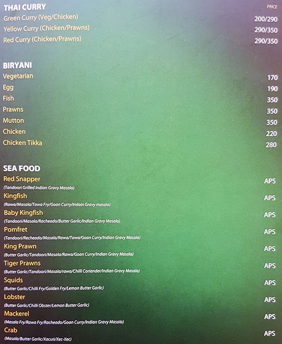 Karan's Multi Cusine Restaurant & Bar menu 