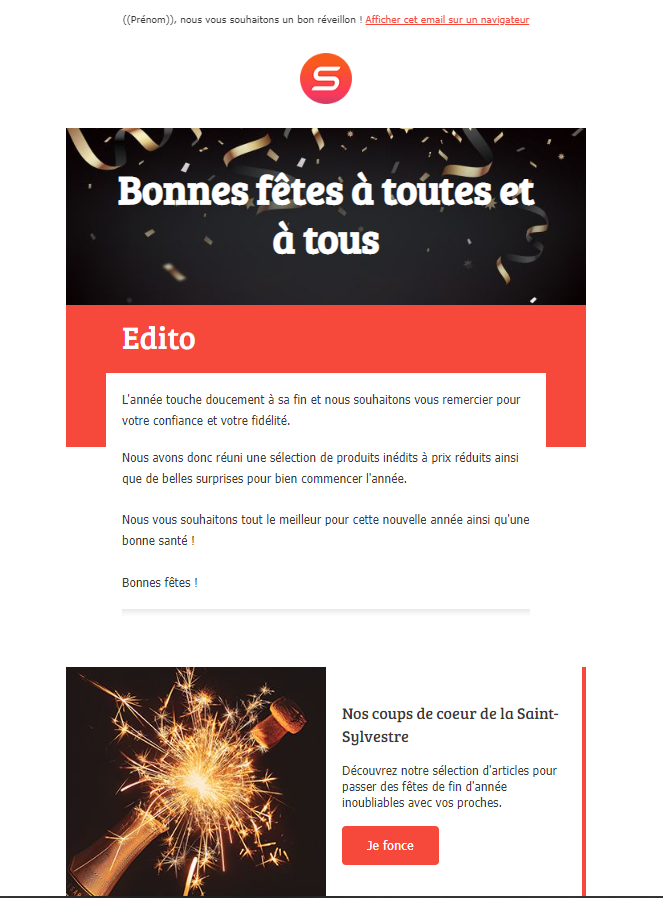 Templates email fêtes de fin d'année