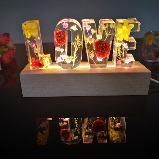 Title 13, Dried Flower English Alphabet Night Light Base ...