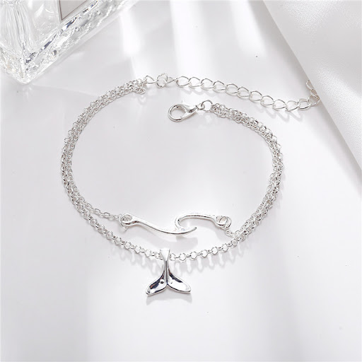 Title 1, Tobillera Wave multicapa para mujer, elegante y...