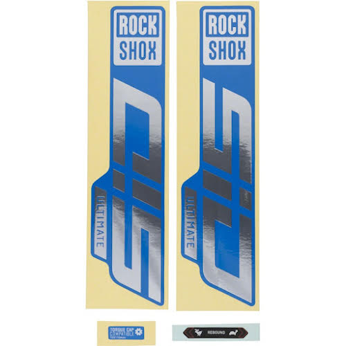 RockShox Fork Decal Kit - SID Ultimate, 27.5"/29", Gloss Polar Foil/Blue