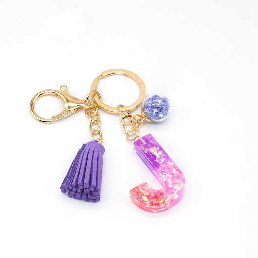 Title 14, Resin Purple Epoxy English Keychain. A stylish ...