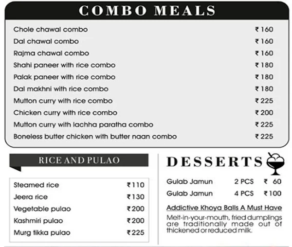 Tandoor Express menu 