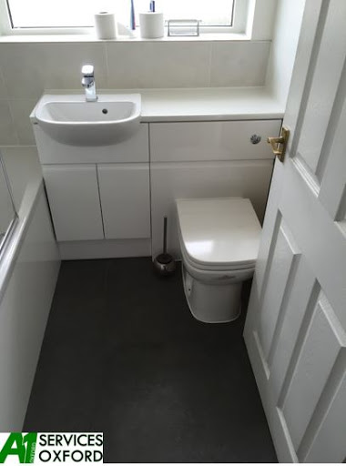 Bristan tap and fitted furniture installed by A1 as part of a bathroom installation in Didcot