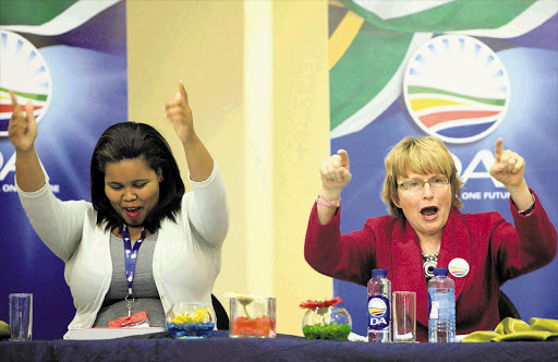 DA leader Helen Zille and party parliamentary leader Lindiwe Mazibuko