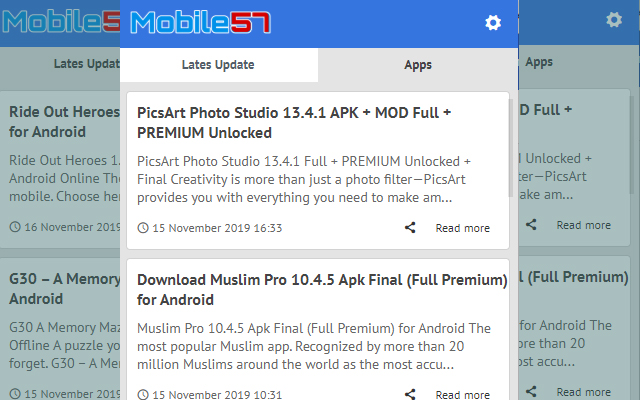 Mobile57 - Latest Update News chrome extension