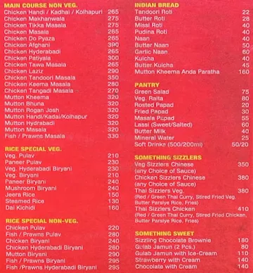 Shaolin menu 