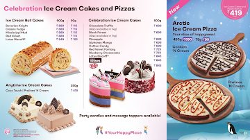 Gourmet Ice cream Cakes by Baskin Robbins menu 