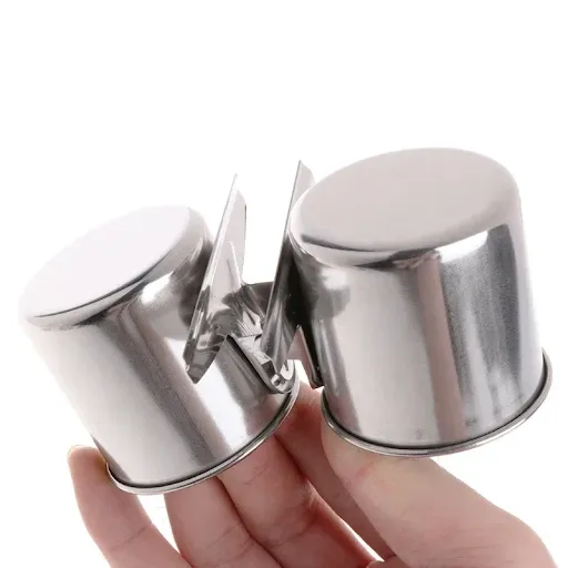Bird Feeder Cup with Clamp Stainless Steel Feeding Dish Food & Water Bowl for Parrots African Greys Budgies Window Bird