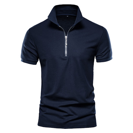 Title 3, Mens Half Zipper Pullover Short Sleeves Stay c...