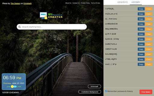 My Password Creator Extension
