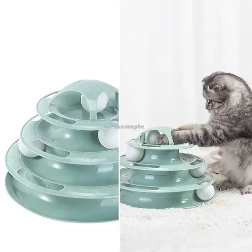 Futurism Toy Tower Tracks Cat Toys Interactive Cat Intelligence Training Amusement Plate Tower Pet Products Cat Tunnel