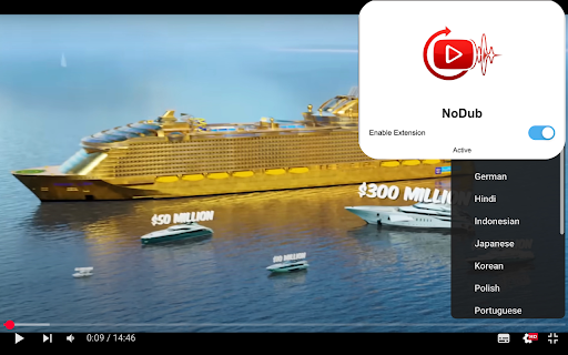 NoDub: Restore Original Audio on YouTube