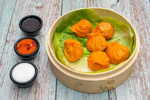 Chicken Peri Peri Steamed Momos [6 Pieces]