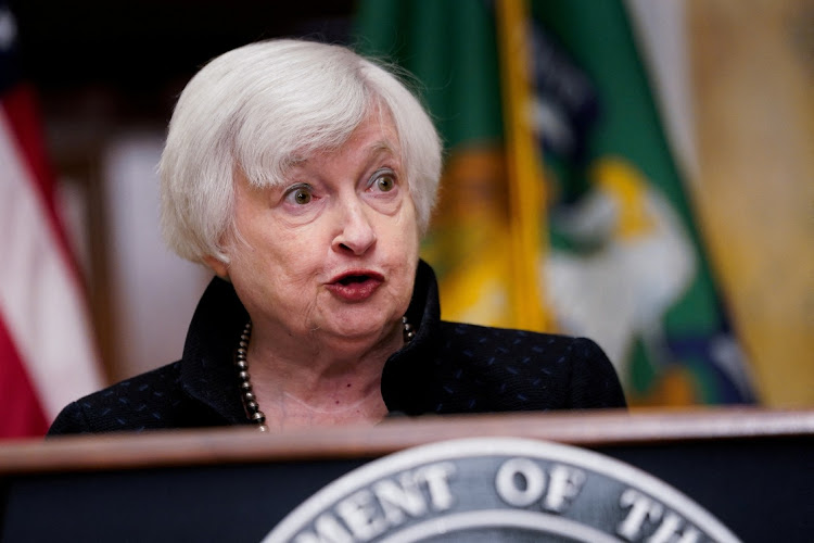 U.S. Treasury Secretary Janet Yellen speaks during a news conference at the Treasury Department in Washington, U.S., April 11, 2023. REUTERS/ELIZABETH FRANTZ