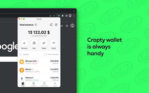 Crypto wallet – Bitcoin & USDT