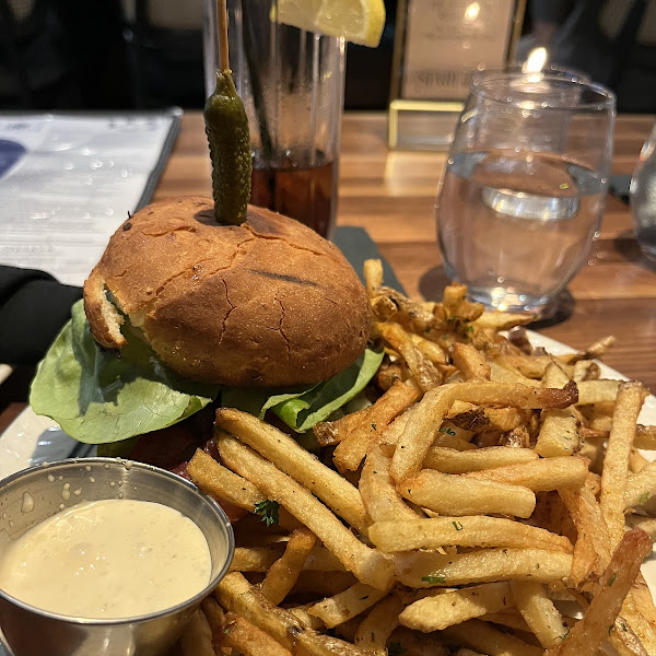 GF burger and chips