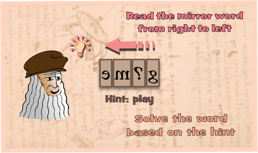 Mirror Word Game:YouAreDaVinci