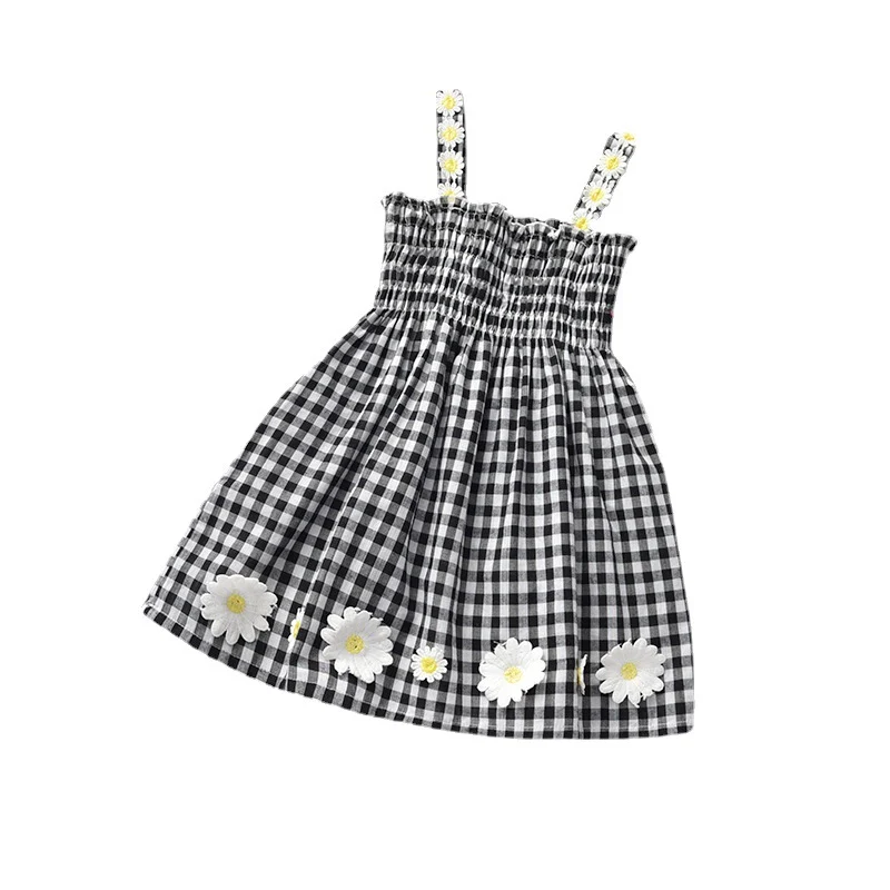 Vestido xadrez infantil Saia suspensório princesa Perfeito para ocasiões especiais e uso diário Conforto e charme garantidos