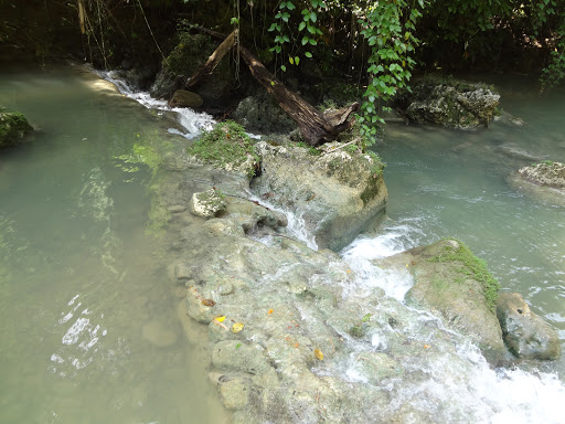 Cave hiding behind a waterfall Jamaica 2013