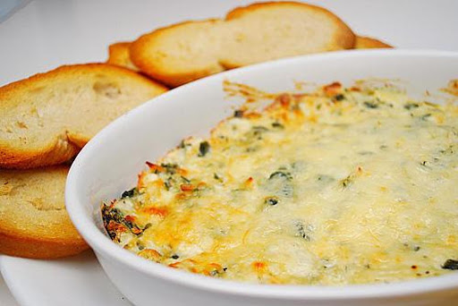 Awesome Shrimp, Spinach and Artichoke Dip.
(photo from internet but looks just like mine.  I will post one of mine next time I make it). 