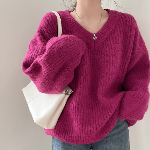 Title 8, Loose Large Long-sleeved Knitted Top For Women