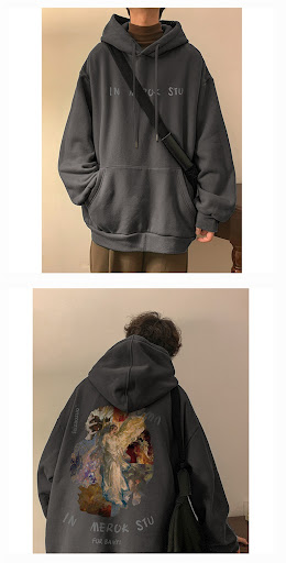Title 9, Vintage Oil Painting Hooded Sweater for Men, a ...