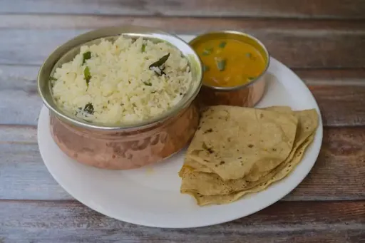 Jeera Rice (Half) + Veg Curry (Half) + 2 Chapathis