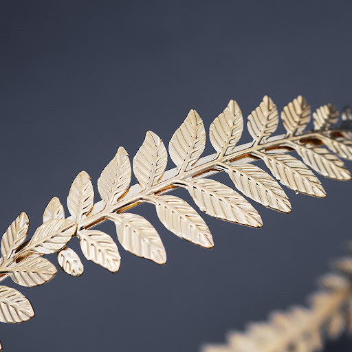 Title 6, Vintage Golden Olive Branch Crown Bridal Mori W...