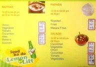 Arya Bhavan menu 2