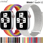 Dây Đeo Nylon Khóa Dán Cho Đồng Hồ Apple Watch 45Mm 44Mm 41Mm 40Mm 38Mm 42Mm 7 6 Se 5 4 3