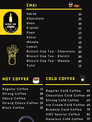 High On Chai Cafe menu 