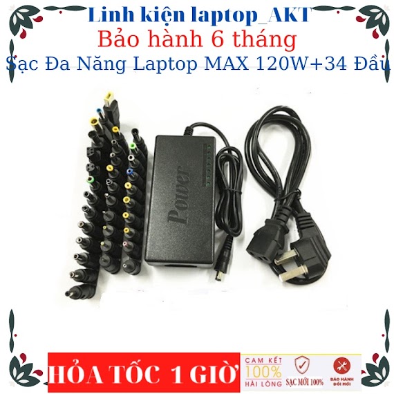 Bộ Sạc Đa Năng Laptop Max 120W + 34 Đầu ( Bộ Sạc Đa Năng 34 Đầu Cho Laptop)