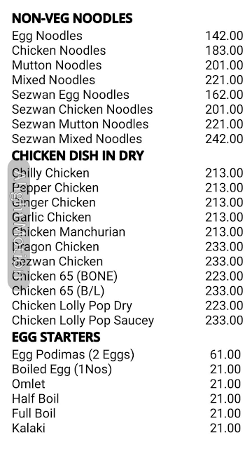 R.K.Biriyani menu 