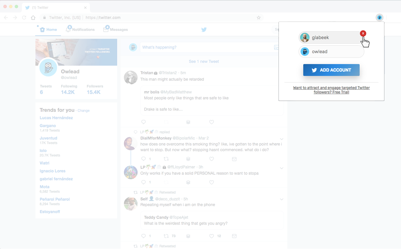 Multiple Twitter Accounts Switcher for Chrome Preview image 6