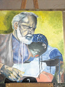 CONTROVERSIAL:  Vusi Beauchamp has painted this image of late AWB leader Eugene Terre'Blanche.