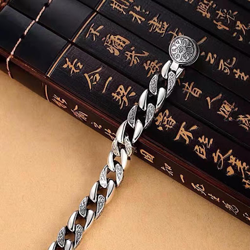 Title 4, Mens Rotatable Pure Six-character Mantra Brace...