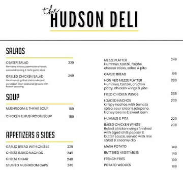 The Hudson Cafe menu 