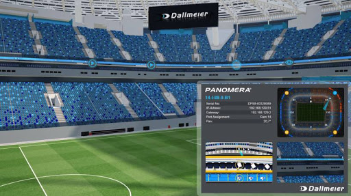 As part of an innovative 3D planning, Dallmeier was able to model the Gazprom Arena in every detail and determine exactly where and how which camera model must be installed to satisfy the security requirements of Zenit St. Petersburg. The "CamCards" enable rapid, precise implementation.