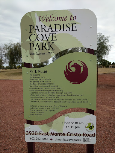 Paradise Cove Park, NW Marker