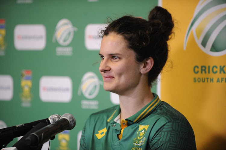 Laura Wolvaardt talks to the media after the second Women's ODI match between SA and Sri Lanka at Diamond Oval in Kimberley, April 13 2024. Picture: Charle Lombard/Gallo Images