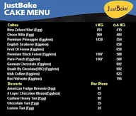 Just Bake menu 1