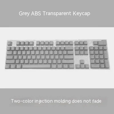 Keycaps ABS transparentes bicolores pour clavier 980K, bouche fermée, offrant une esthétique améliorée et une durabilité accrue pour taper.