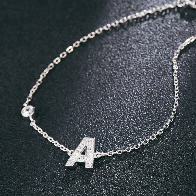 Title 3, Collier micro-serti alphabet anglais en zircon,...