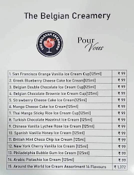 The Belgian Creamery menu 1