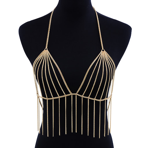 Title 4, Exaggerated Jewelry Gold Multi-layer Tassels El...